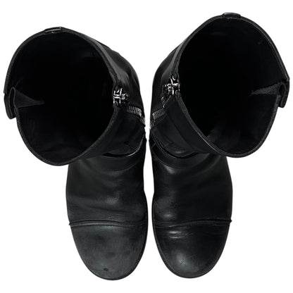 Prada Triple Belted Zip Rider Boots