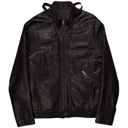 Dirk Bikkembergs Belt Collar Racer Sheep Leather Jacket