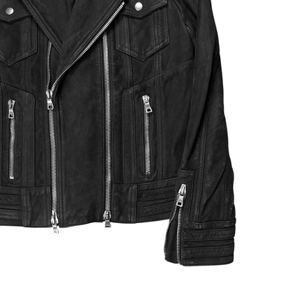 Balmain by Olivier Rousteing Multi Zip Suede Biker Jacket - SS18