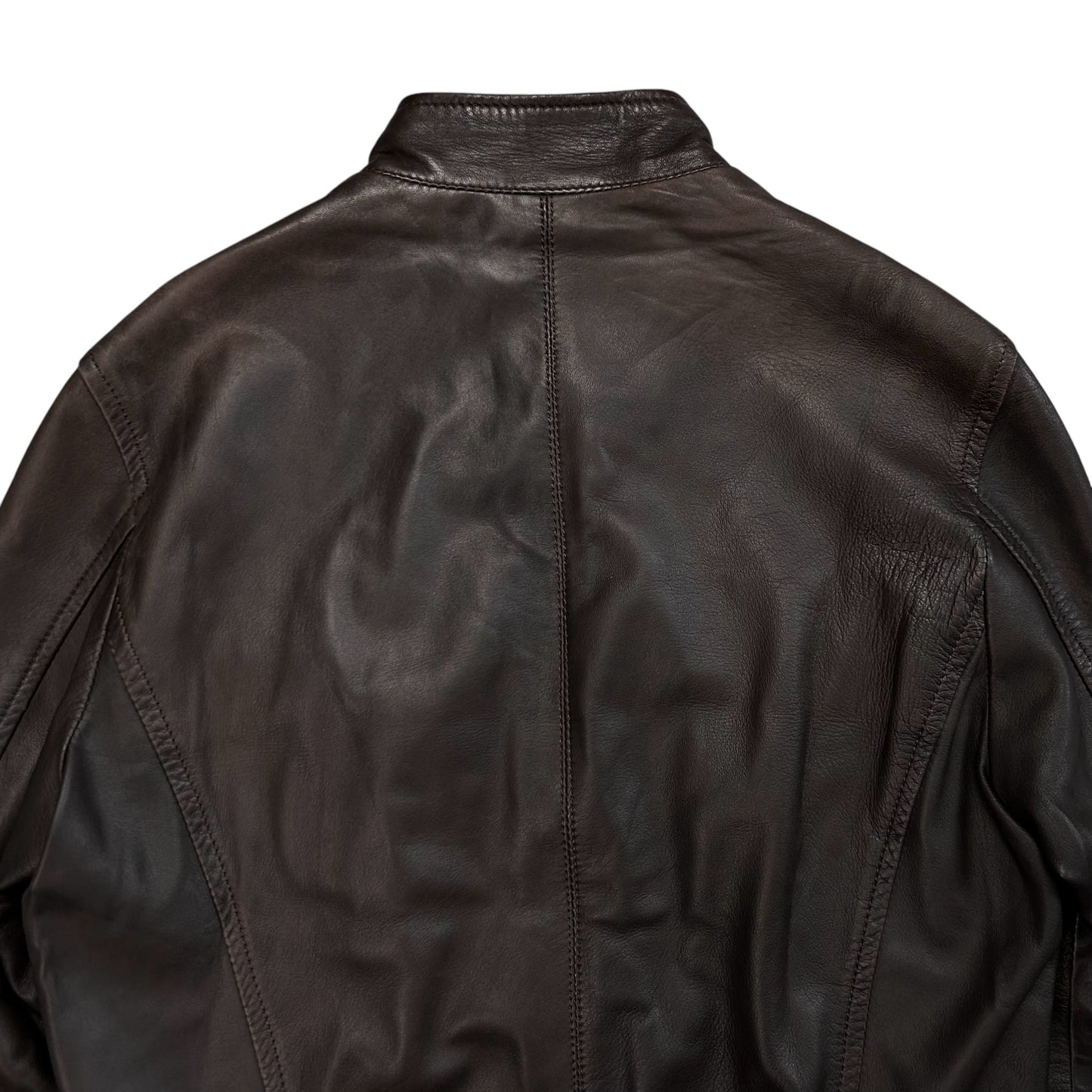 Dirk Bikkembergs Cargo Racer Bomber Leather Jacket