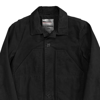 Prada Layered Panel Pocket Moleskin Bomber Jacket