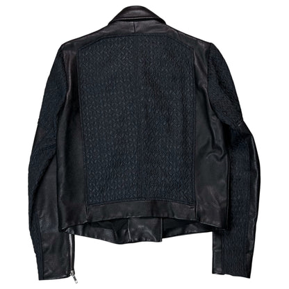 Helmut Lang Jacquard Multi Zip Perfecto Leather Jacket - AW12