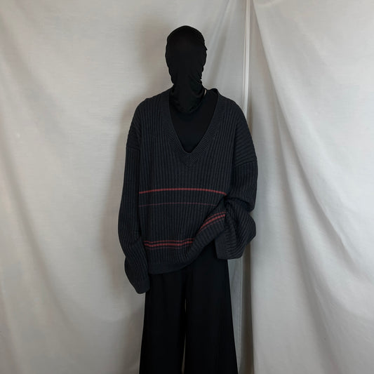 Raf Simons Slouchy Fisherman Stripe Knit Sweater - SS18