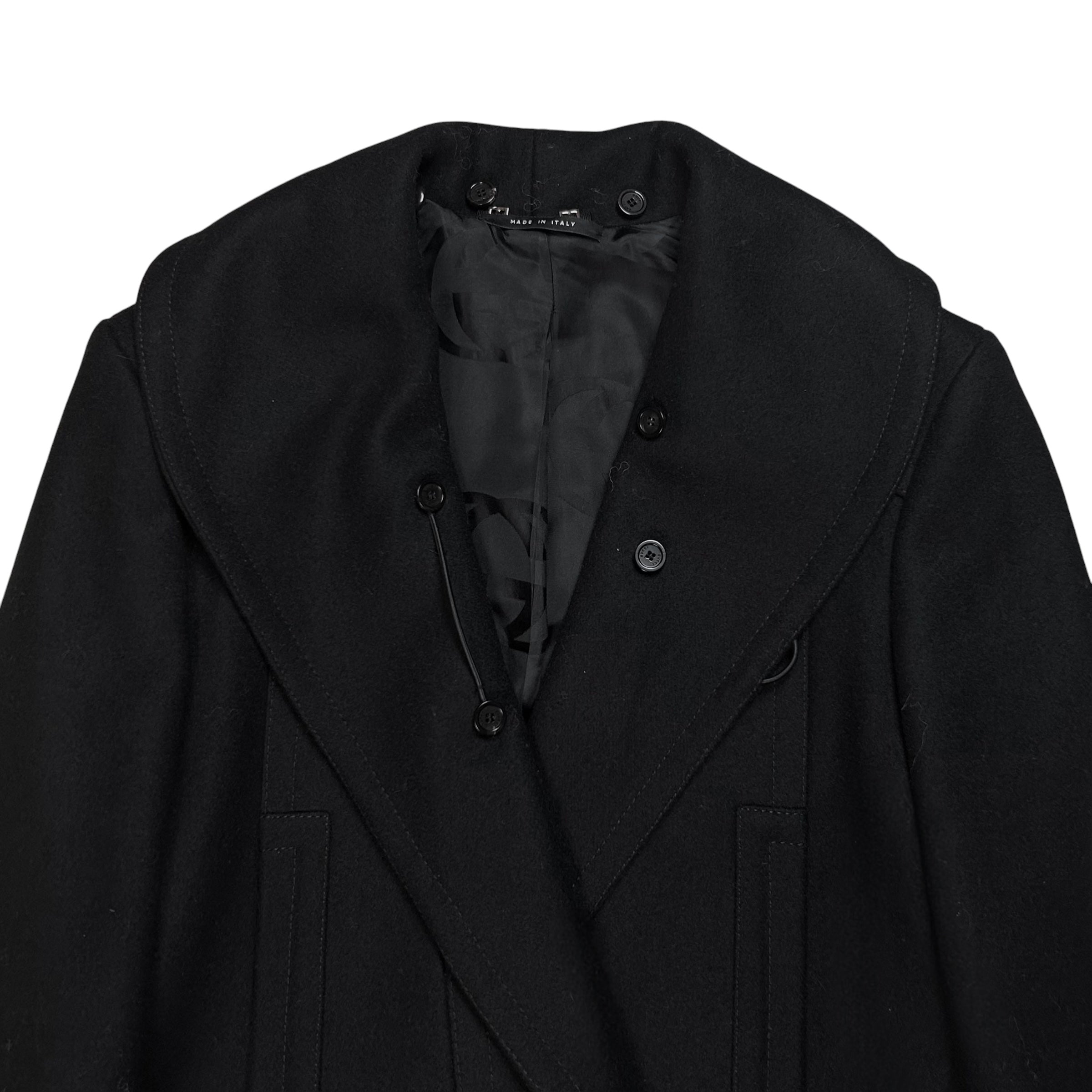 ジャケット・アウター GUCCI by TOM FORD cashmere cort black Gucci by Tom Ford Asymmetric Velcro Belted Cashmere Jacket - AW04
