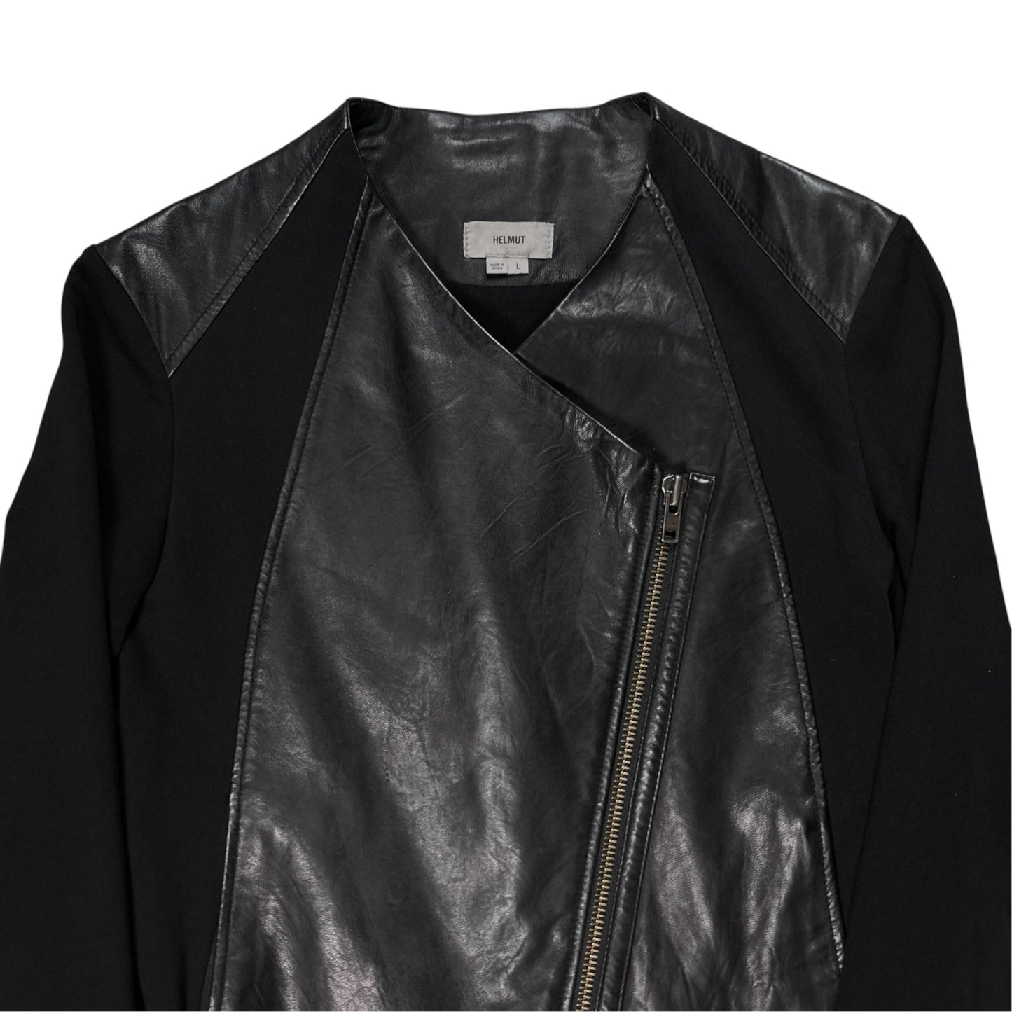 Helmut Lang Asymmetric Panel Leather Jacket - AW11