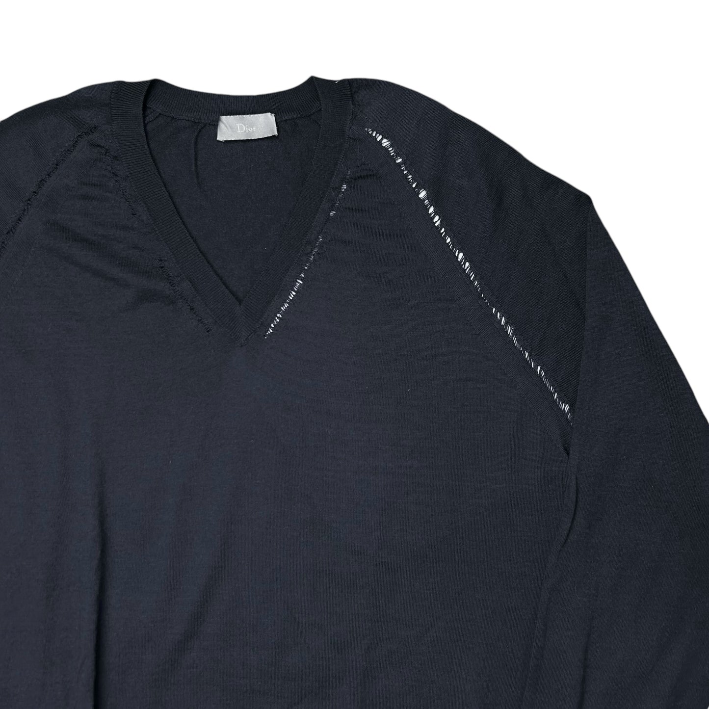 Dior Homme Distressed V-Neck Sweater - SS13