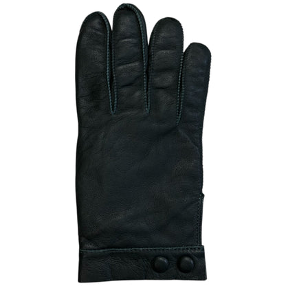 Jil Sander Contrast Sitch Leather Snap Gloves