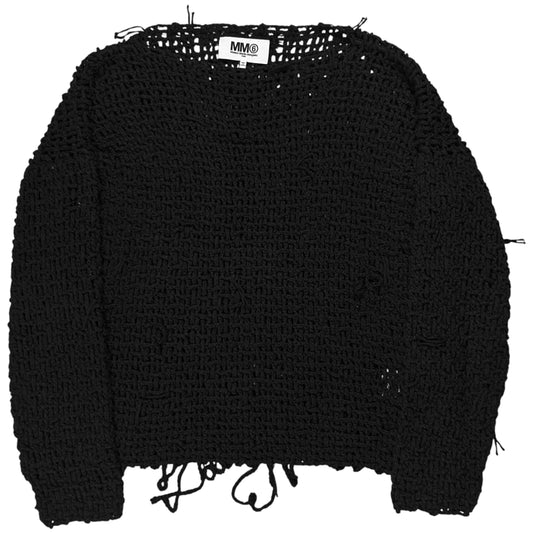 MM6 Maison Martin Margiela Distressed Crotchet Knit Sweater - SS15