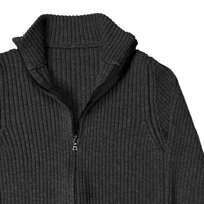 Prada Ribbed Zip Knit Sweater