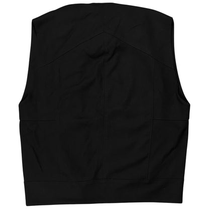 Helmut Lang Asymmetric Zip Drape Collar Wool Vest - AW12