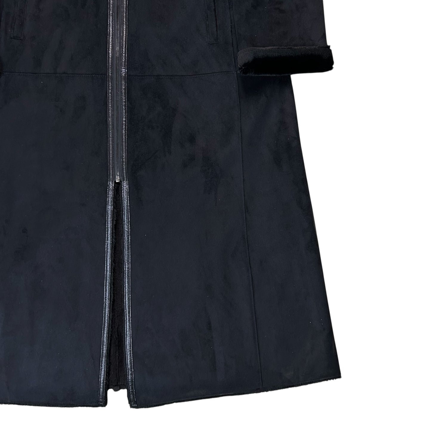 Balmain Multi Strap Faux Suede Coat - 90s