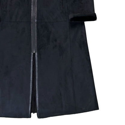 Balmain Multi Strap Faux Suede Coat - 90s