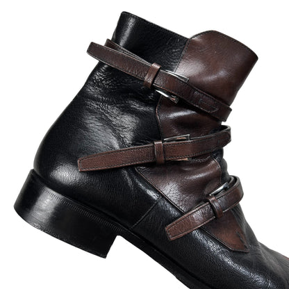 Prada Belted Two Tone Square Boots