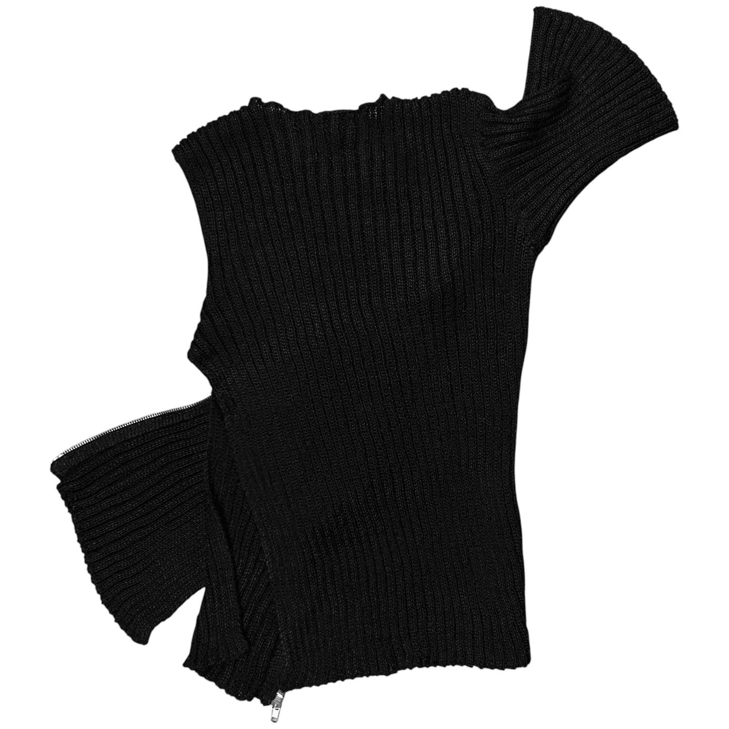 Ann Demeulemeester Asymmetric Zip Knit Top - AW12