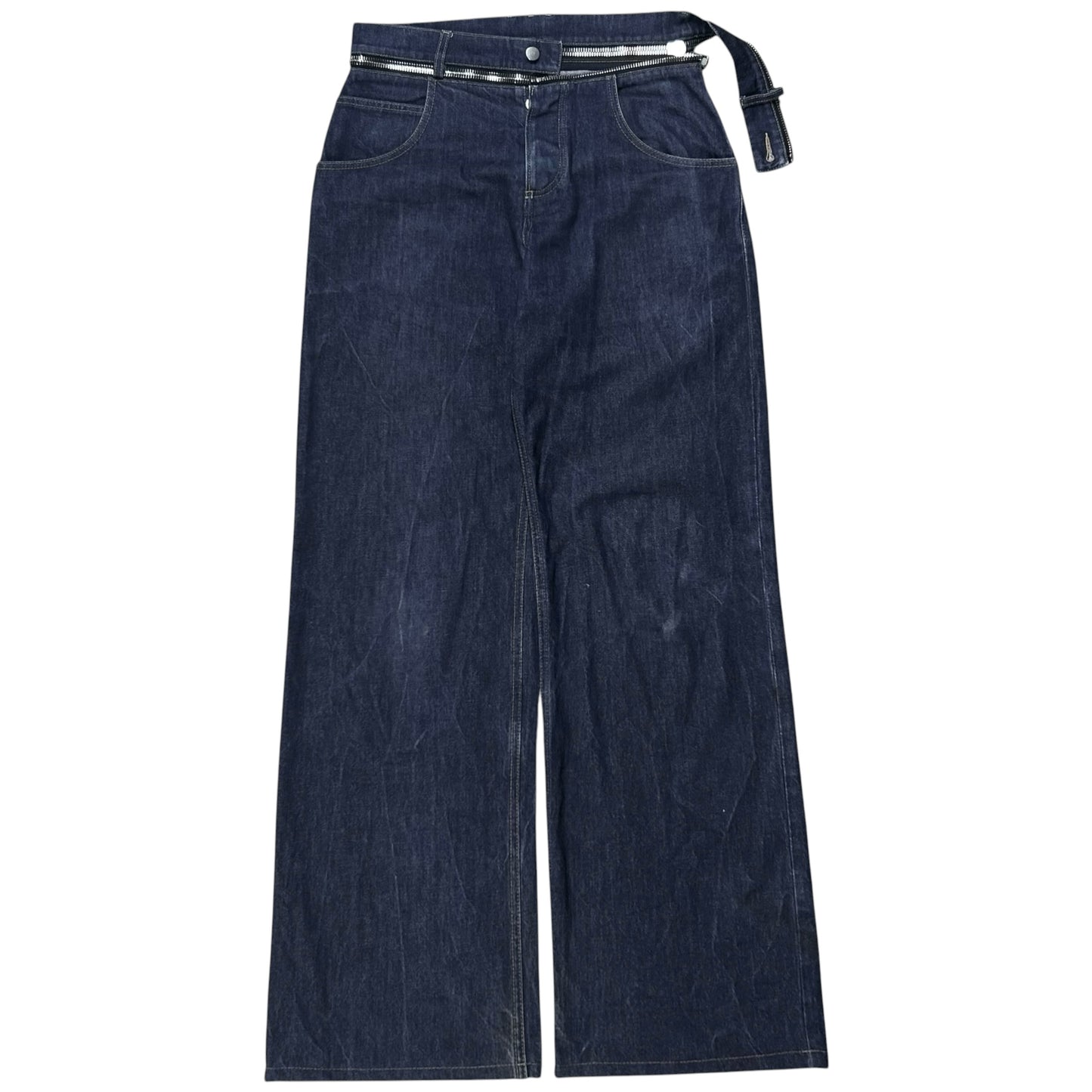 Balmain by Olivier Rousteing Wide Dual Waist Zip Jeans - AW18