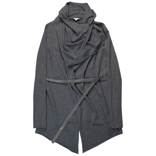 Helmut Lang Leather Belted Drape Cardigan - AW13