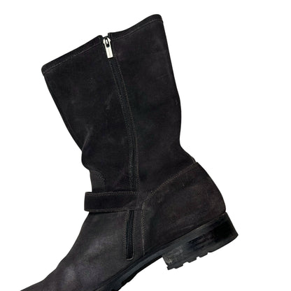 Jil Sander Dual Belted Suede Biker Boots - AW07