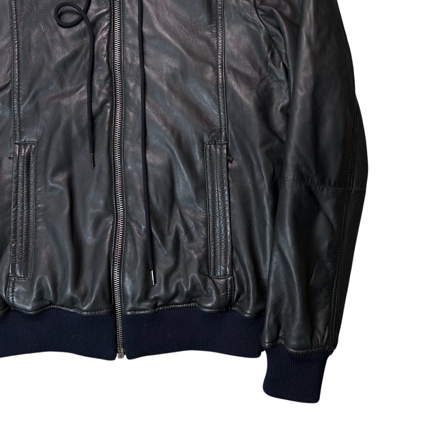 Dirk Bikkembergs Hooded Sheep Leather Blouson
