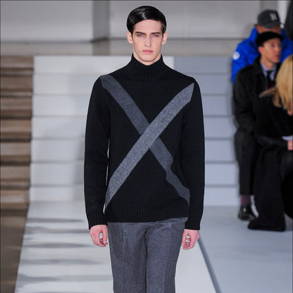 Jil Sander Cross Stripe Cashmere Knit Sweater - AW13