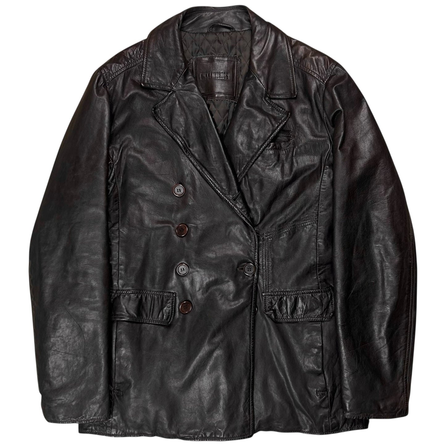 Dirk Bikkembergs Leather Caban Jacket