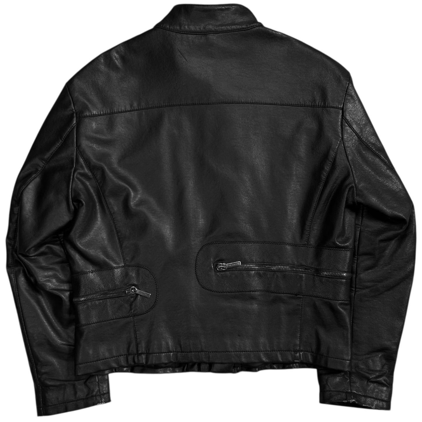 Dirk Bikkembergs Multi Back Zip Vegan Leather Bomber Jacket