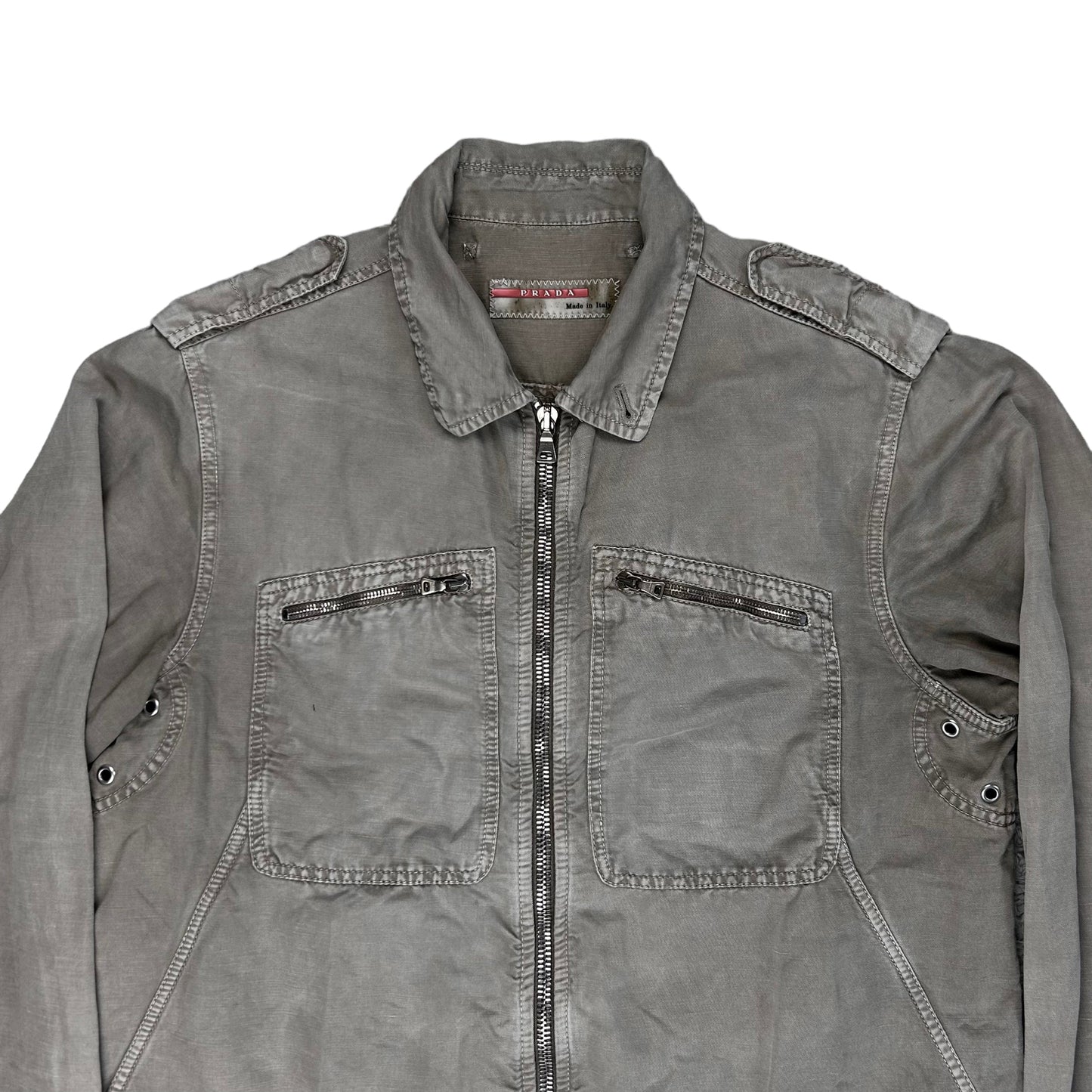 Prada Washed Eylet Work Jacket