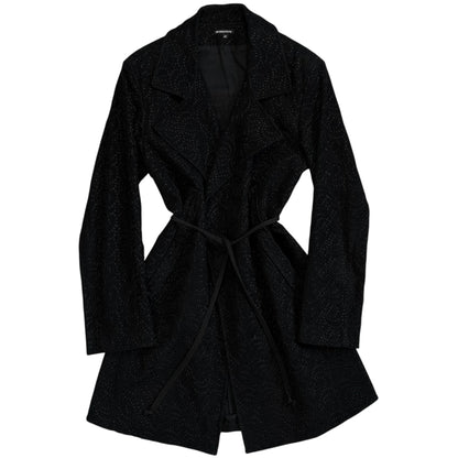 Ann Demeulemeester Embroidered Black Precision Coat - AW14