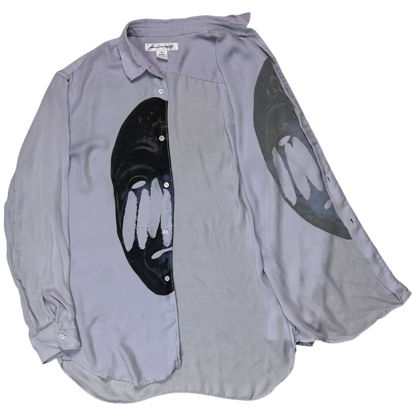 Comme des Garcons Shirt Disorted Face Fluid Shirt - SS19