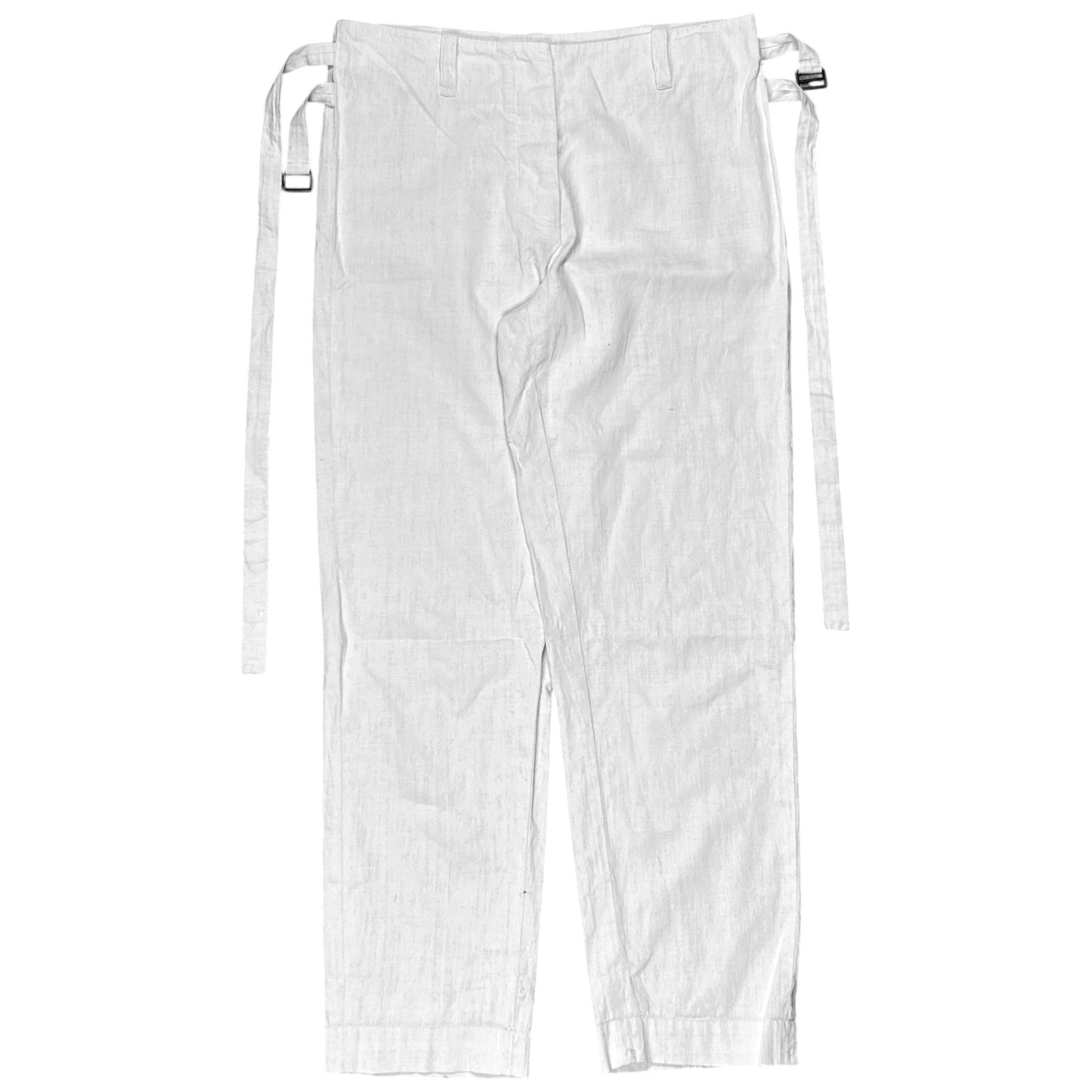 Ann Demeulemeester Dual Bondage Belt Coated Linen Pants - SS03