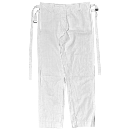Ann Demeulemeester Dual Bondage Belt Coated Linen Pants - SS03