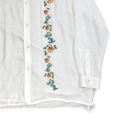 Y‘s Yohji Yamamoto Flower Embroidered Rayon Shirt