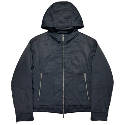 Dirk Bikkembergs Waxed Double Hooded Zip Jacket