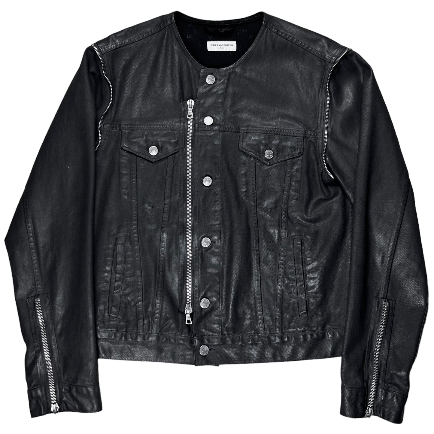 Dries Van Noten Waxed Zip Trucker Jacket - AW14