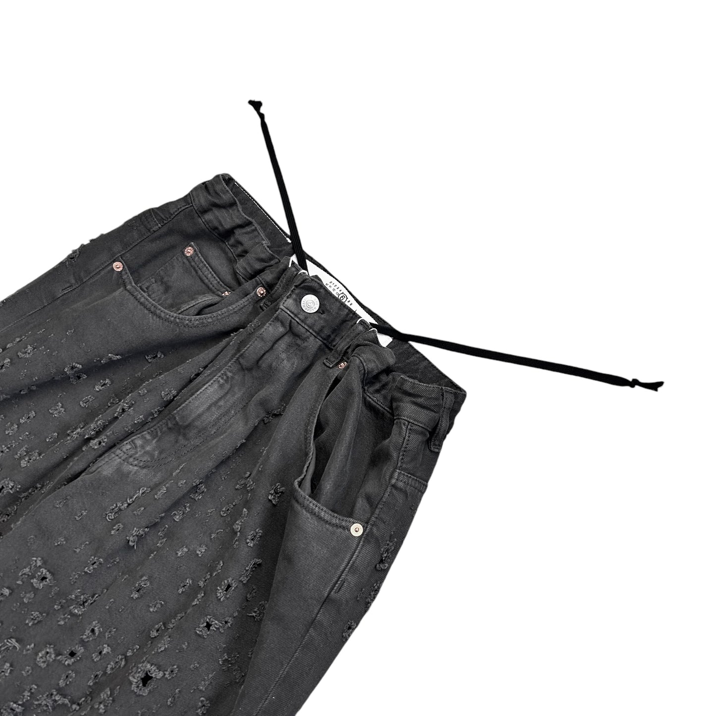 MM6 Maison Margiela Wide Shredded Jeans - SS23