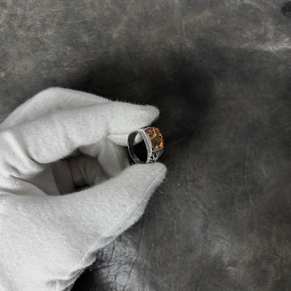 Cracking Amber Stone Ring