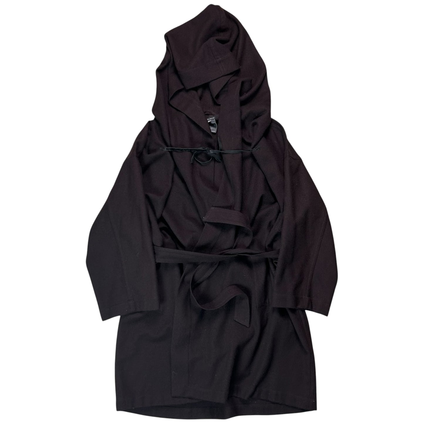 Ann Demeulemeester Belted Leather String Wool Coat - AW02