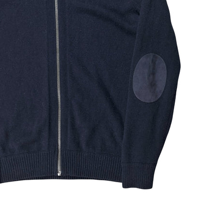 Prada Suede Patch Zip Cashmere Knit Sweater - AW14