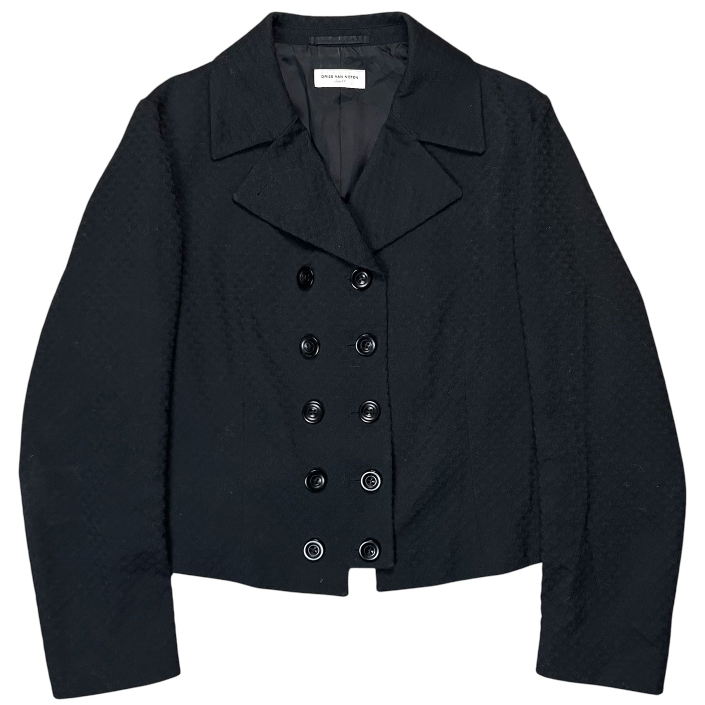 Dries Van Noten Cropped Double Breasted Jacquard Blazer - AW05