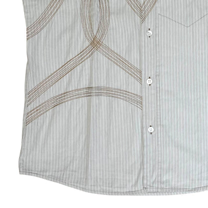 Dries Van Noten Embroidered Pocket Patch Stripe Shirt