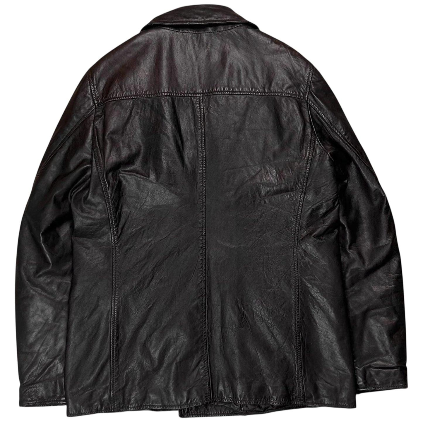 Dirk Bikkembergs Leather Caban Jacket
