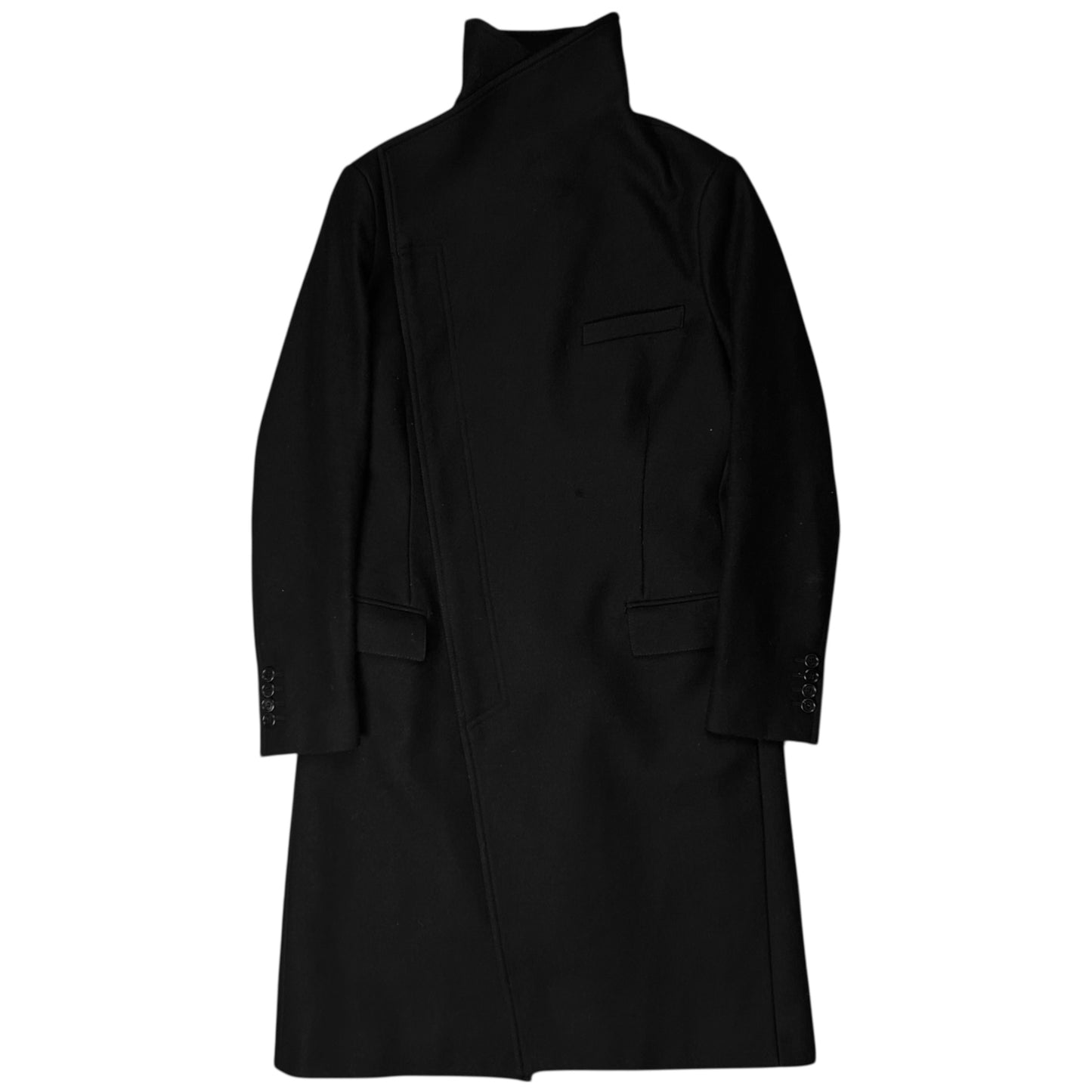 Dior Homme Asymmetric Drape Collar Wool Coat - AW09