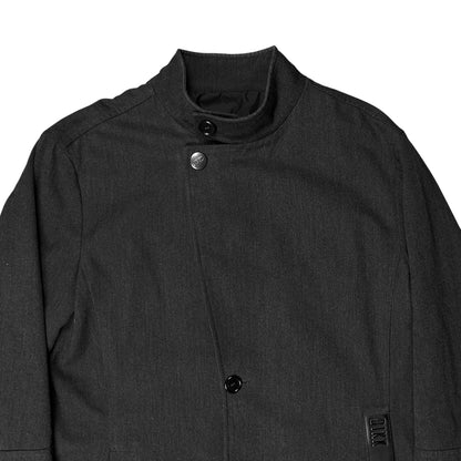 Dirk Bikkembergs Metal Leather Pocket Wool Coat
