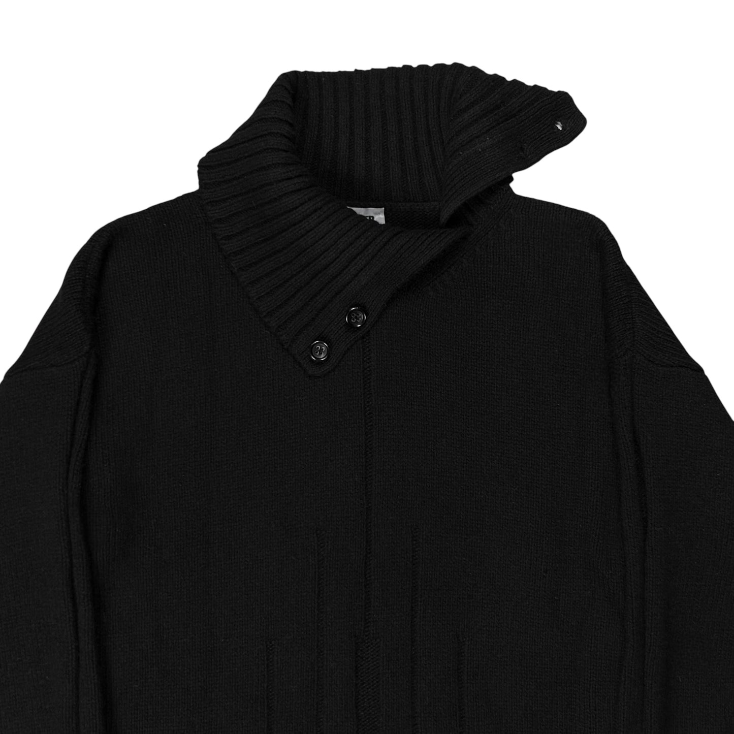 Jil Sander Aymmetric Button Collar Knit Sweater