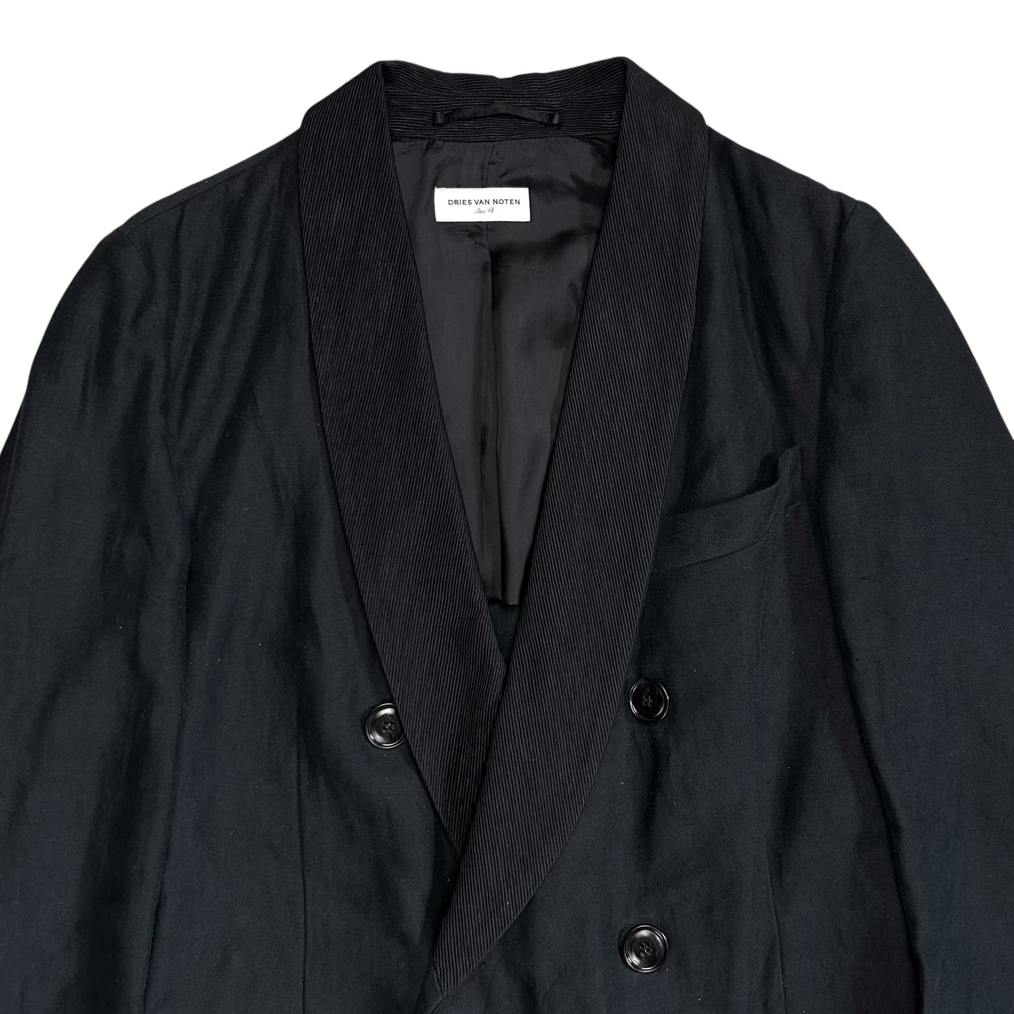 Dries Van Noten Double Breasted Corduroy Shawl Collar Coat