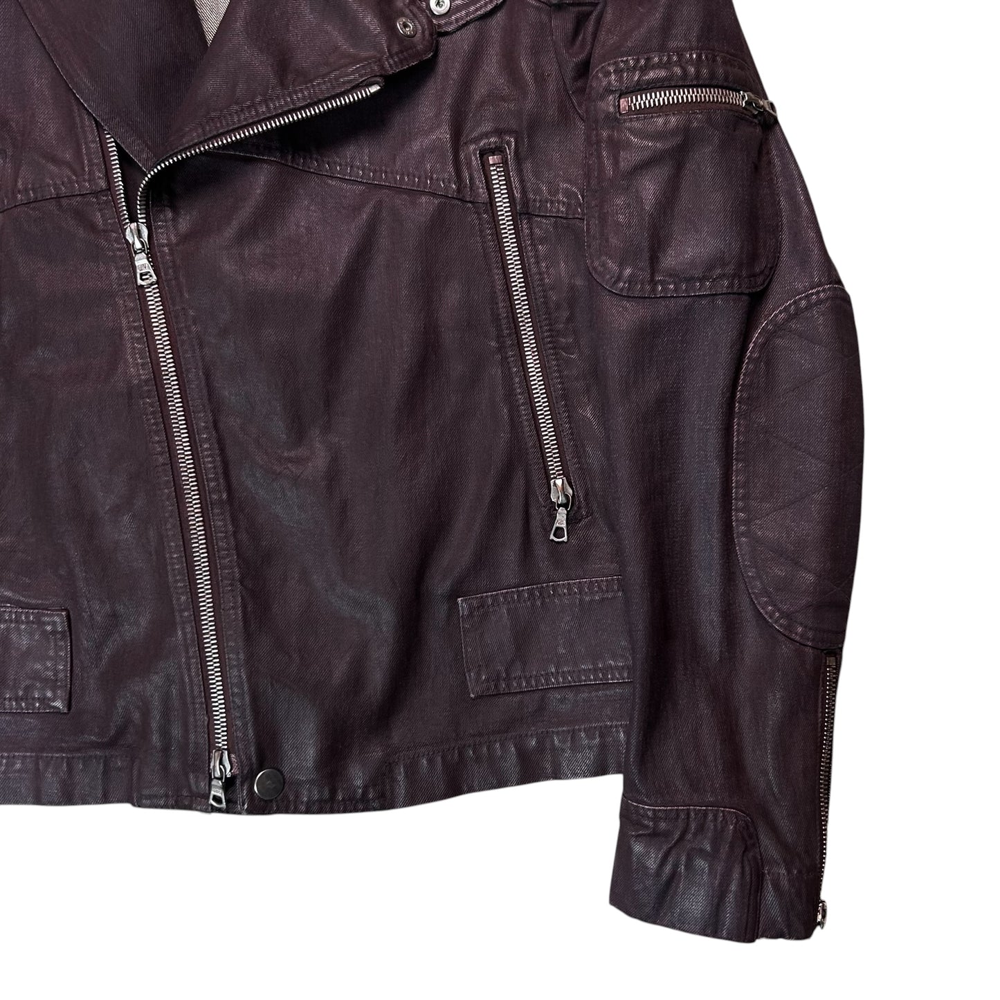 Dries Van Noten Waxed Multi Zip Biker Jacket - AW14