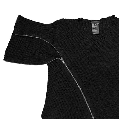 Ann Demeulemeester Asymmetric Zip Knit Top - AW12
