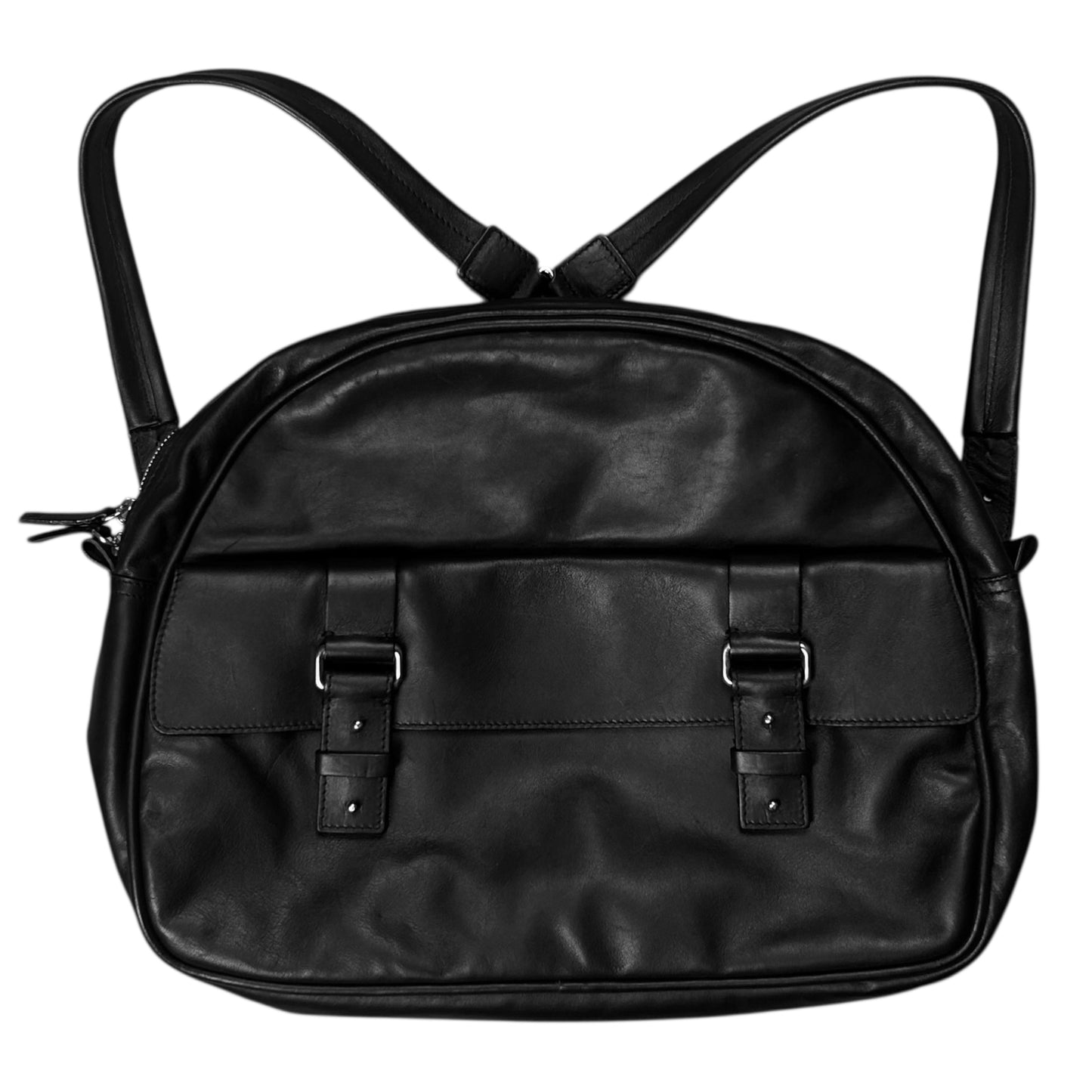 Jil Sander Dual Belted Circular Leather Backpack