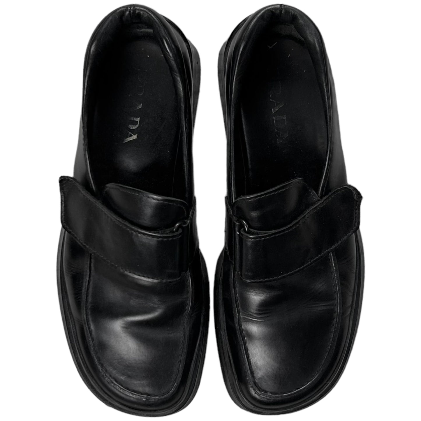 Prada Chunky Velcro Strap Derbies Black