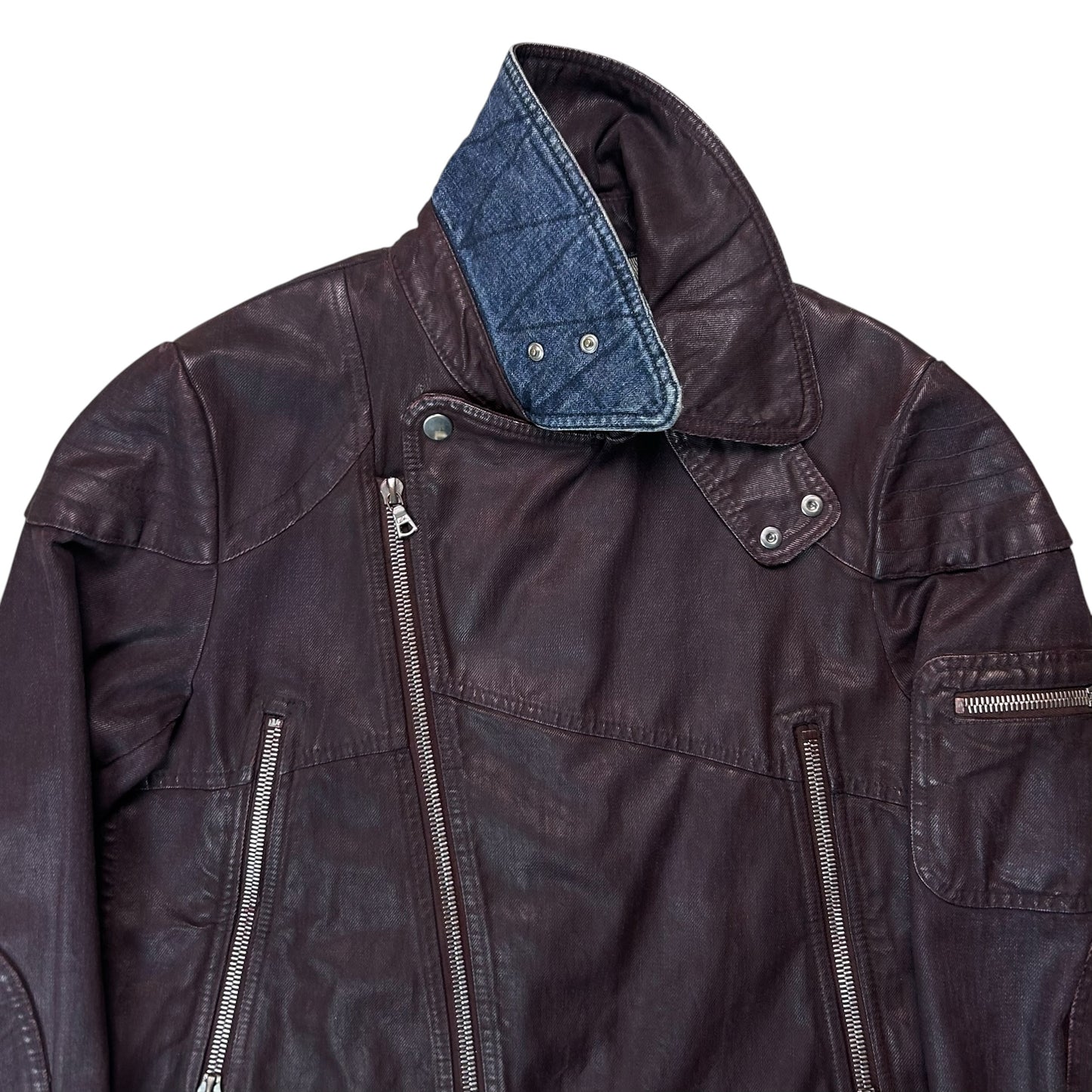 Dries Van Noten Waxed Multi Zip Biker Jacket - AW14