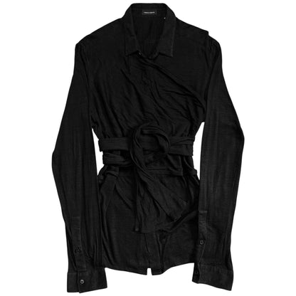 Kris Van Assche Asymmetric Wrap Layer Scarf Shirt